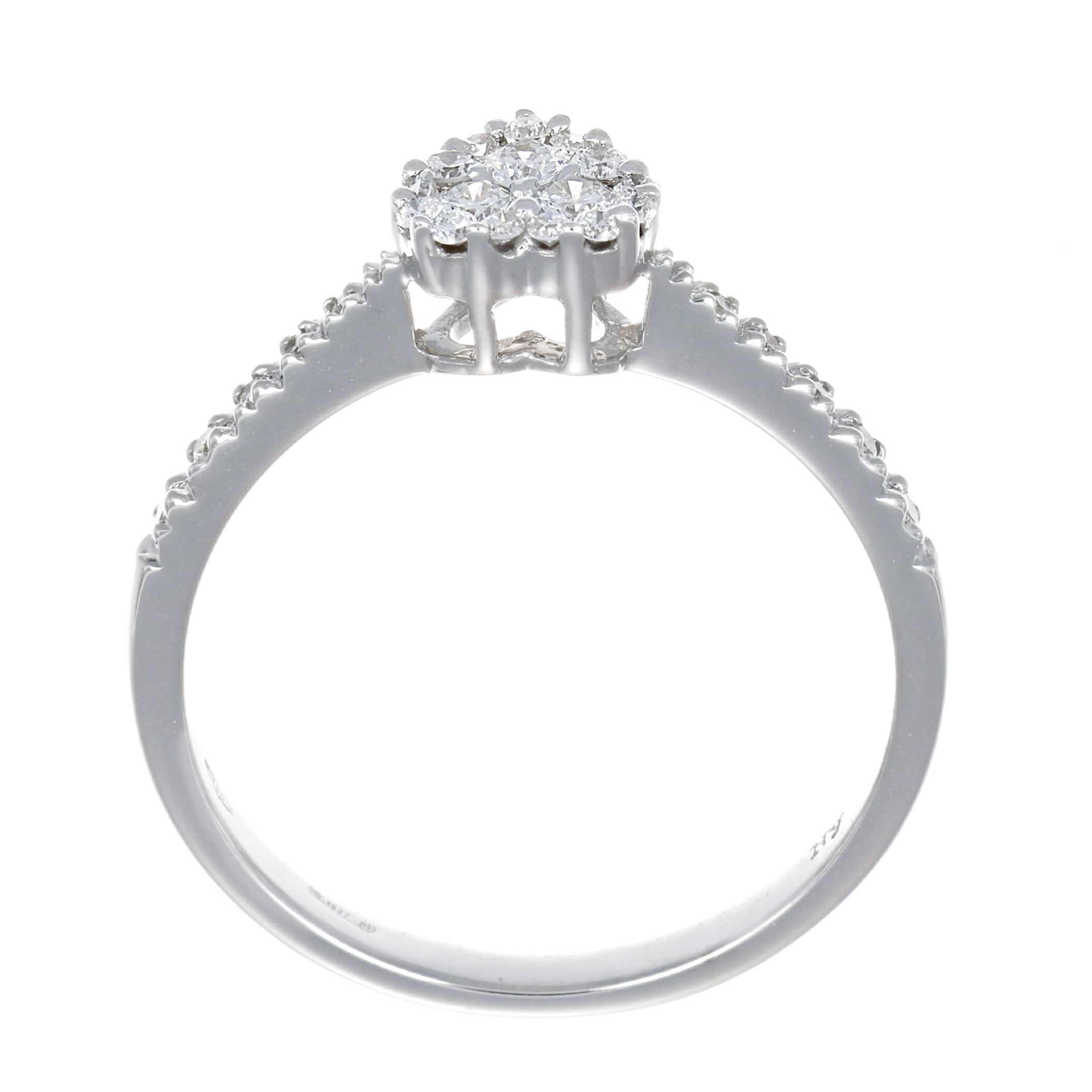 Anello - 18 carati Oro bianco - 0.29ct. tw. Diamante (Naturale)