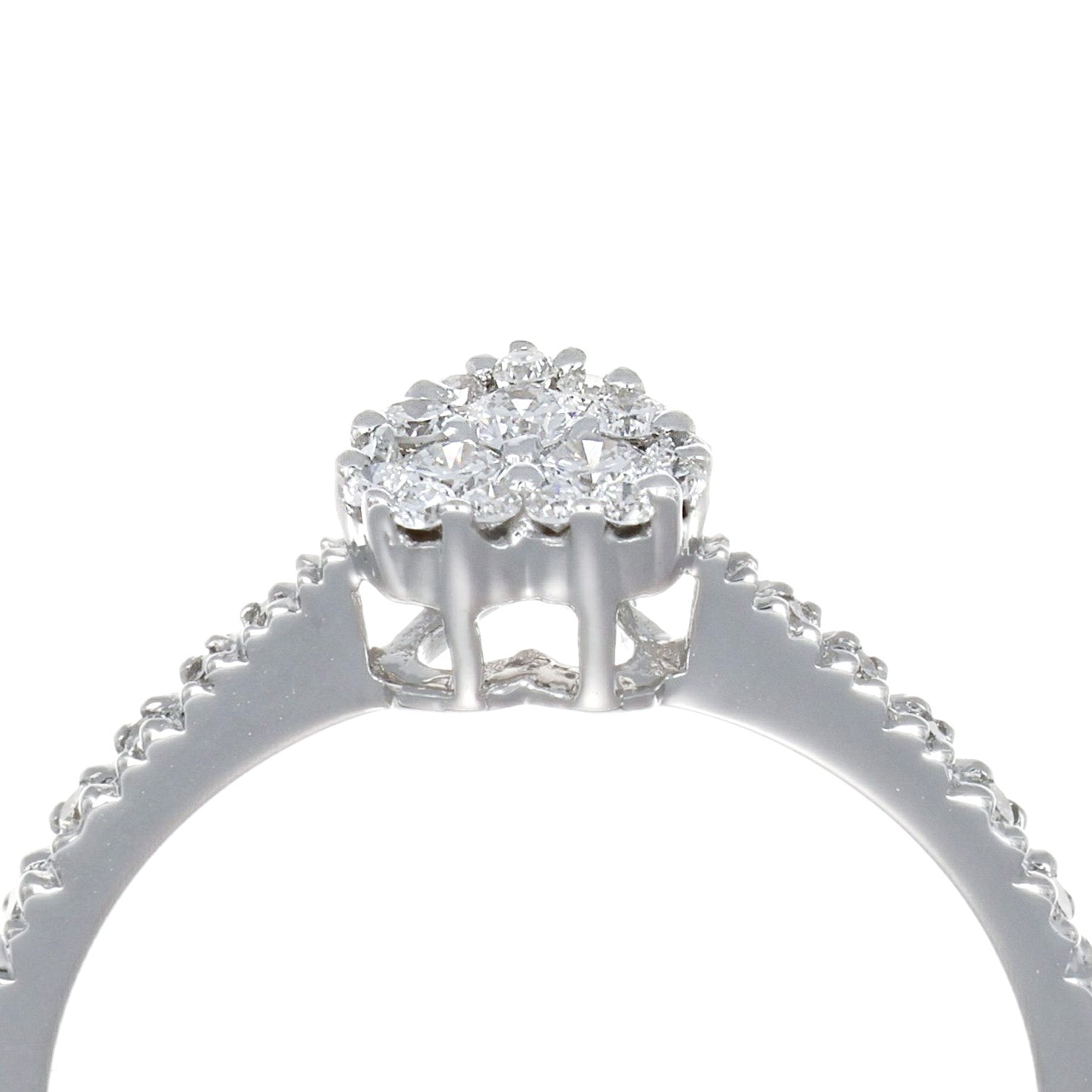 Anello - 18 carati Oro bianco - 0.29ct. tw. Diamante (Naturale)