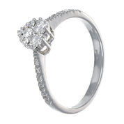 Anello - 18 carati Oro bianco - 0.29ct. tw. Diamante (Naturale)