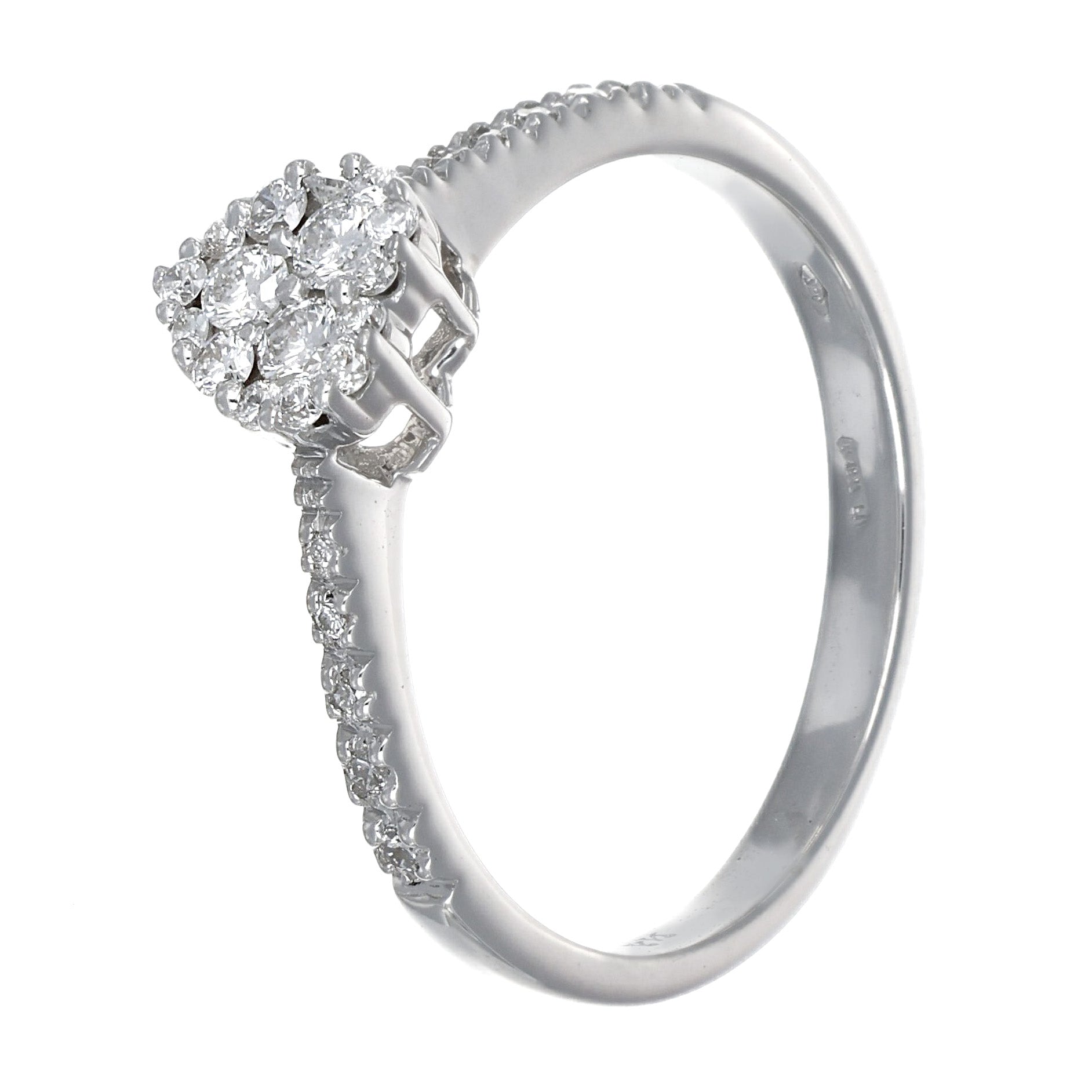 Anello - 18 carati Oro bianco - 0.29ct. tw. Diamante (Naturale)