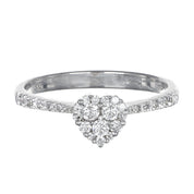 Anello - 18 carati Oro bianco - 0.29ct. tw. Diamante (Naturale)