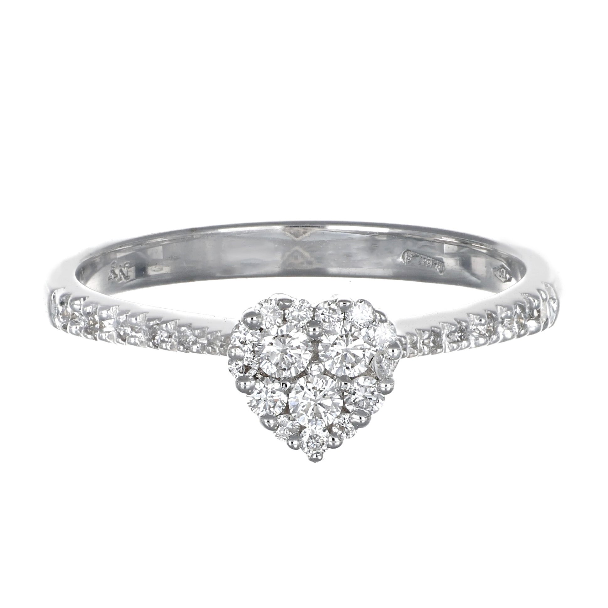 Anello - 18 carati Oro bianco - 0.29ct. tw. Diamante (Naturale)