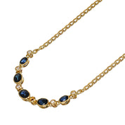 Collana con ciondolo - 18 carati Oro giallo - 1.25ct. tw. Zaffiro - Diamante