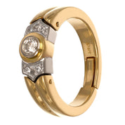 Anello - 18 carati Oro bianco, Oro giallo - 0.19ct. tw. Diamante (Naturale)