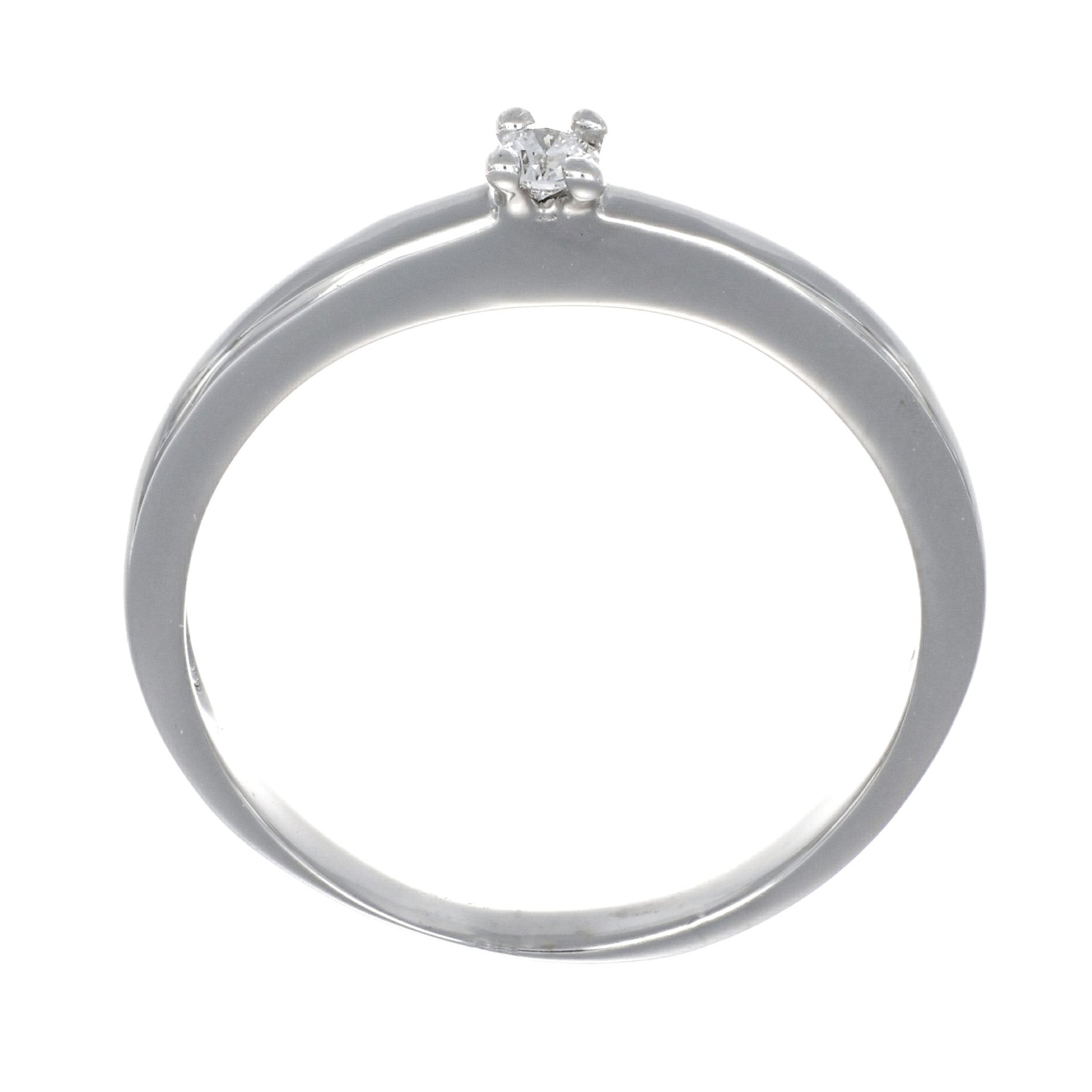 Anello - 18 carati Oro bianco - 0.09ct. tw. Diamante (Naturale)