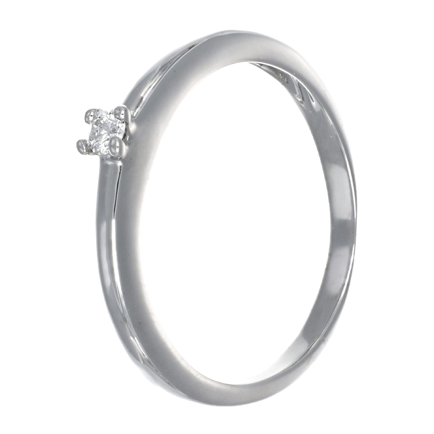Anello - 18 carati Oro bianco - 0.09ct. tw. Diamante (Naturale)