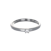 Anello - 18 carati Oro bianco - 0.09ct. tw. Diamante (Naturale)