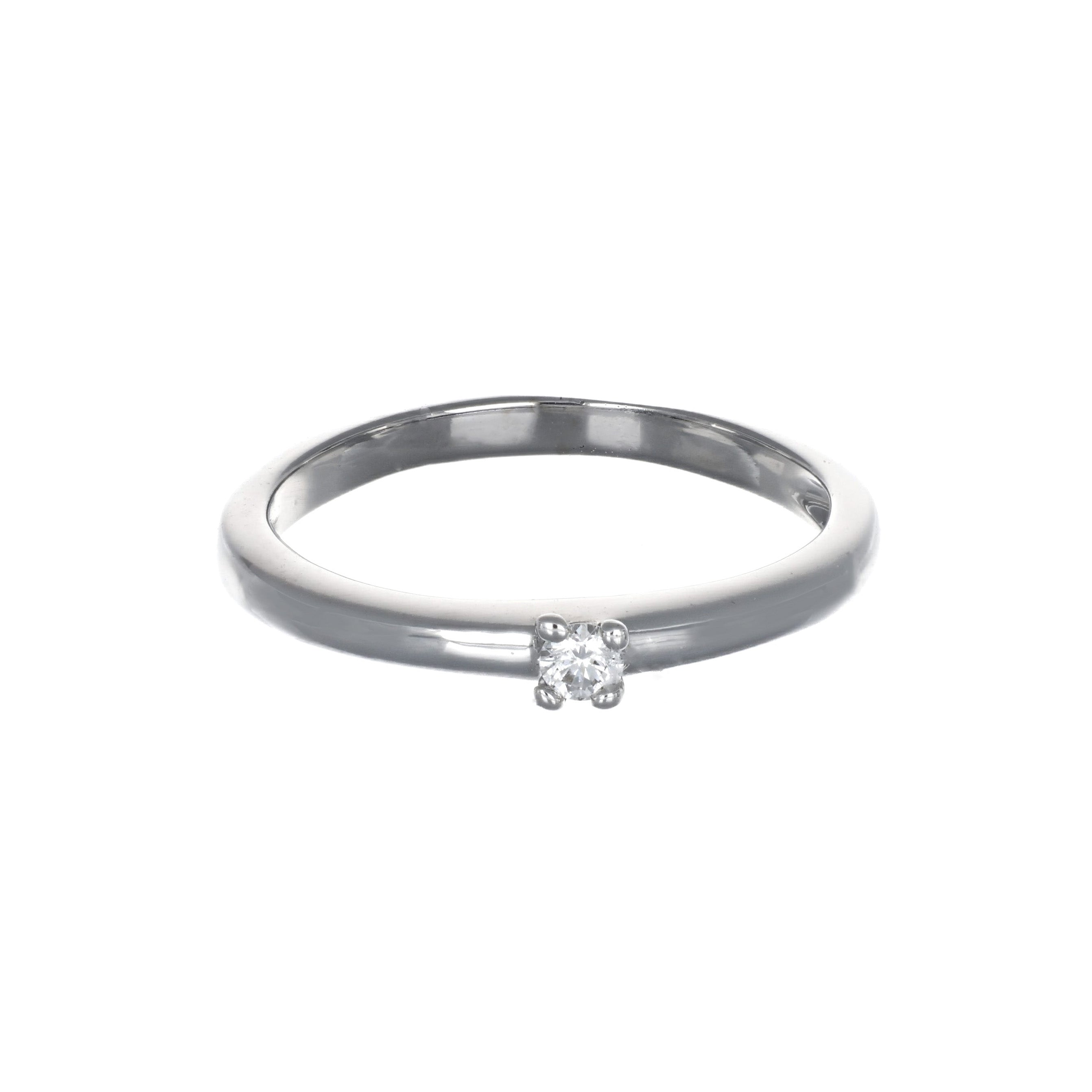 Anello - 18 carati Oro bianco - 0.09ct. tw. Diamante (Naturale)