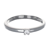 Anello - 18 carati Oro bianco - 0.09ct. tw. Diamante (Naturale)