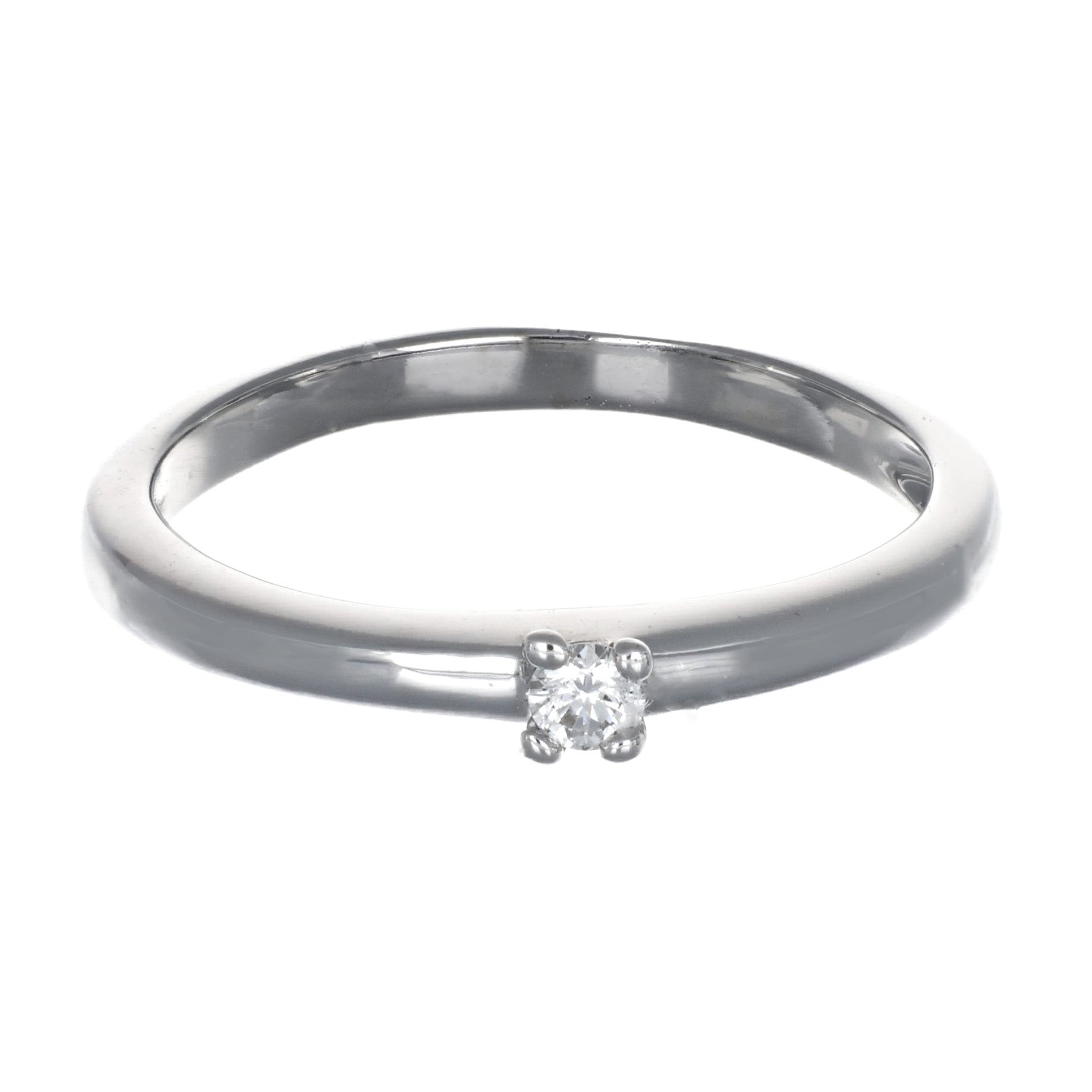 Anello - 18 carati Oro bianco - 0.09ct. tw. Diamante (Naturale)