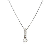 Collana con ciondolo - 18 carati Oro bianco - 0.10ct. tw. Diamante (Naturale)