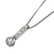 Collana con ciondolo - 18 carati Oro bianco - 0.10ct. tw. Diamante (Naturale)