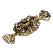 Chiusura in Oro giallo 18 carati e Argento 800 - Zaffiri Diamanti