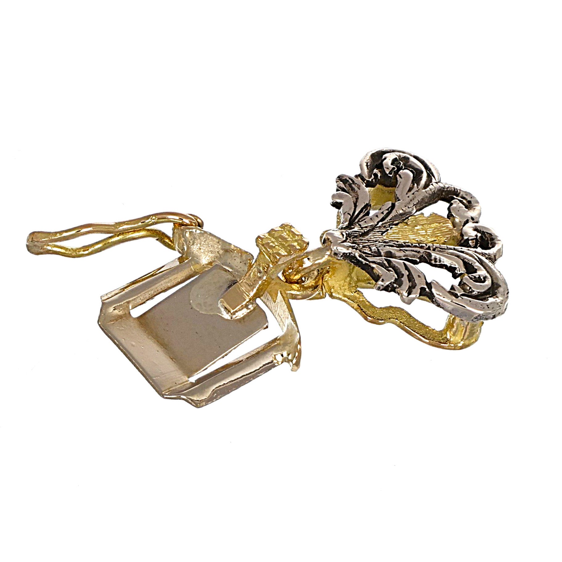 Chiusura in Oro giallo 18 carati e Argento 800 - Zaffiri Diamanti