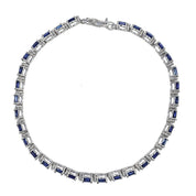 Bracciale - 18 carati Oro bianco - 7.70ct. tw. Zaffiro - Diamante