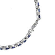 Bracciale - 18 carati Oro bianco - 7.70ct. tw. Zaffiro - Diamante