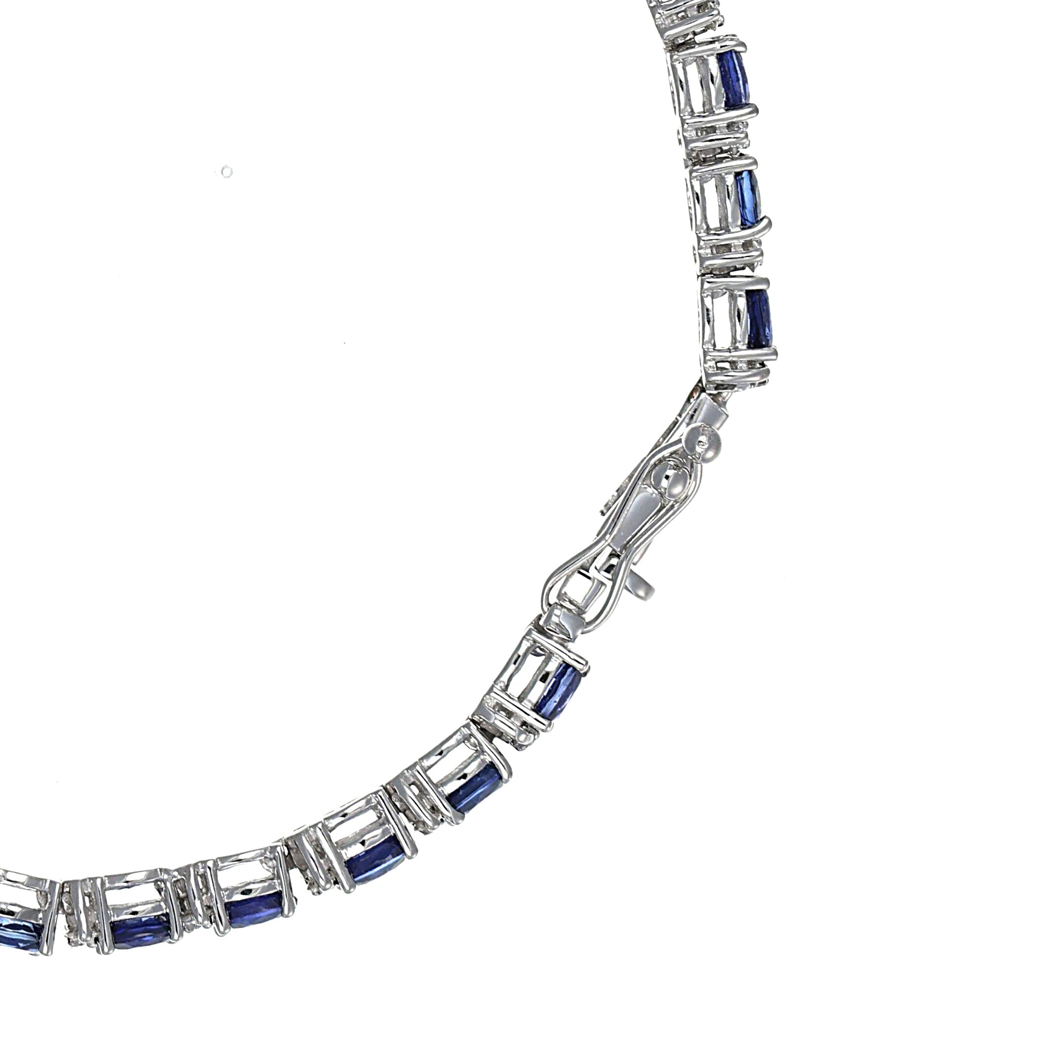 Bracciale - 18 carati Oro bianco - 7.70ct. tw. Zaffiro - Diamante