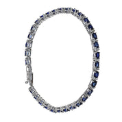 Bracciale - 18 carati Oro bianco - 7.70ct. tw. Zaffiro - Diamante