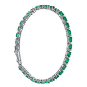 Bracciale - 18 carati Oro bianco - 6.80ct. tw. Smeraldo - Diamante