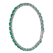 Bracciale - 18 carati Oro bianco - 6.80ct. tw. Smeraldo - Diamante