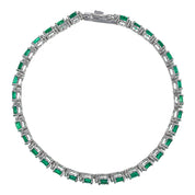 Bracciale - 18 carati Oro bianco - 6.80ct. tw. Smeraldo - Diamante