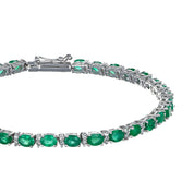 Bracciale - 18 carati Oro bianco - 6.80ct. tw. Smeraldo - Diamante