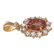 Ciondolo - 18 carati Oro giallo - 1.86ct. tw. Tormalina - Diamante