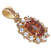 Ciondolo - 18 carati Oro giallo - 1.86ct. tw. Tormalina - Diamante