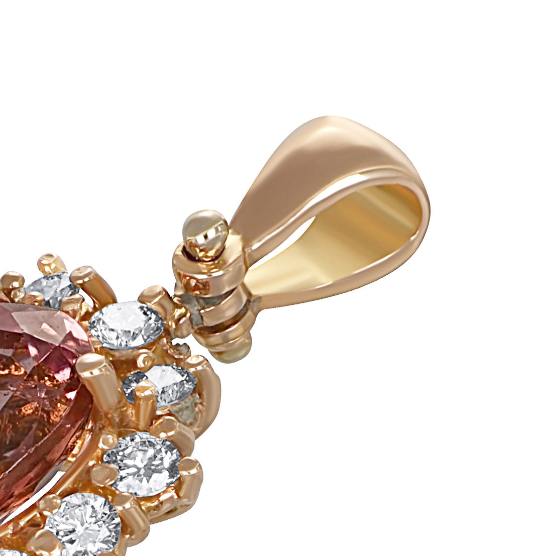 Ciondolo - 18 carati Oro giallo - 1.86ct. tw. Tormalina - Diamante