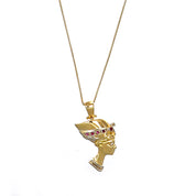 Collana con ciondolo - 18 carati Oro bianco, Oro giallo - 0.09ct. tw. Rubino - Diamante