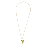 Collana con ciondolo - 18 carati Oro bianco, Oro giallo - 0.09ct. tw. Rubino - Diamante