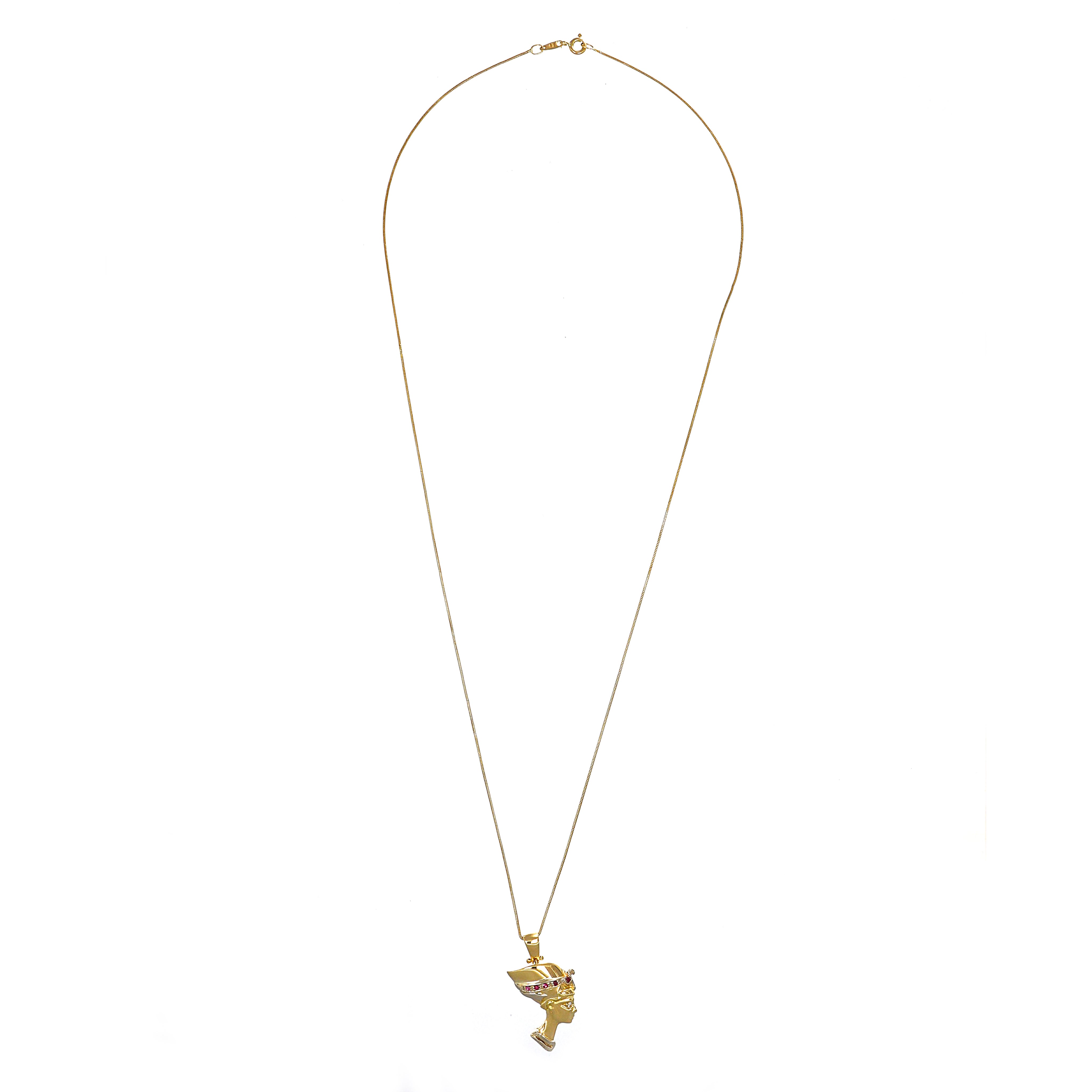 Collana con ciondolo - 18 carati Oro bianco, Oro giallo - 0.09ct. tw. Rubino - Diamante