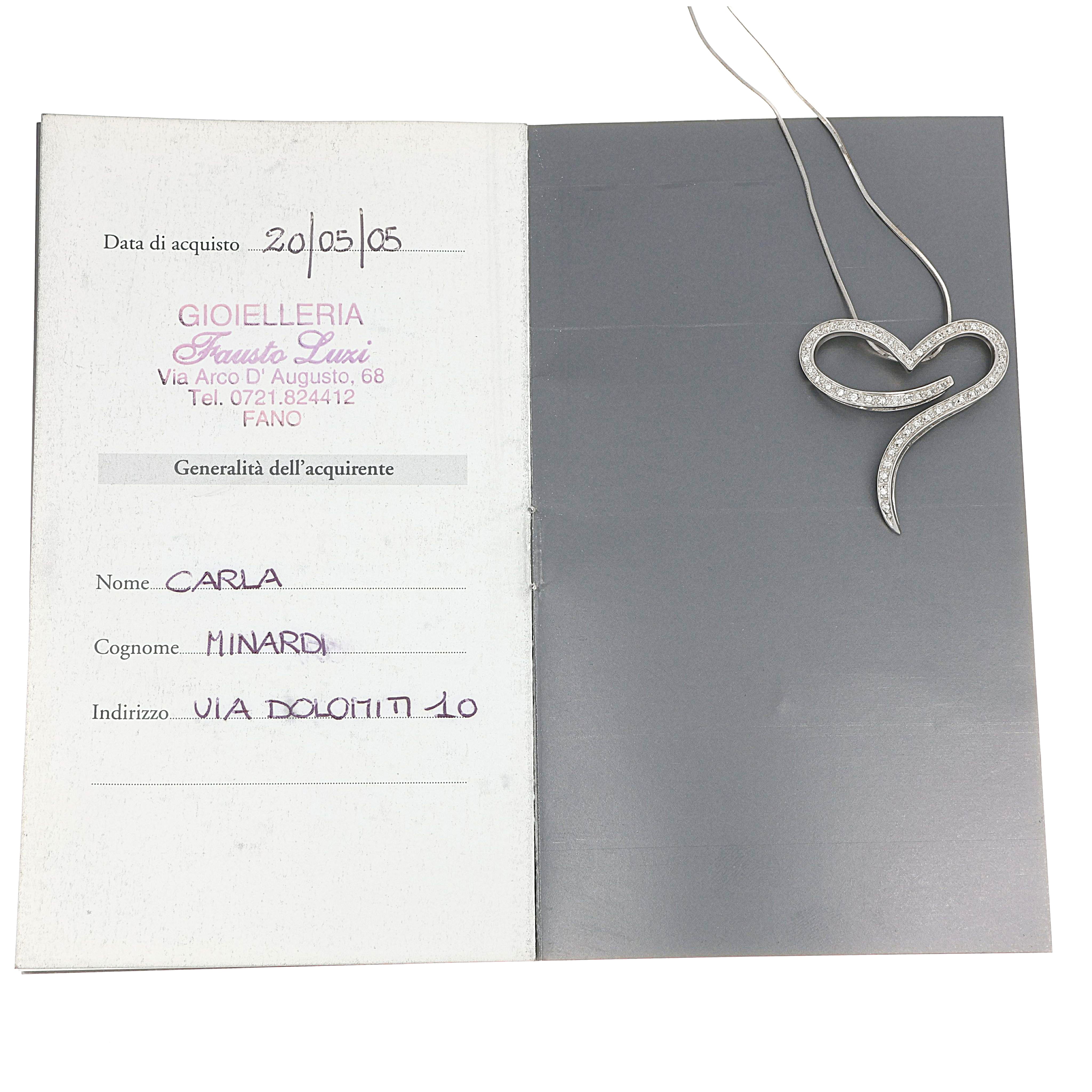 Collana con ciondolo - 18 carati Oro bianco - 0.40ct. tw. Diamante (Naturale)