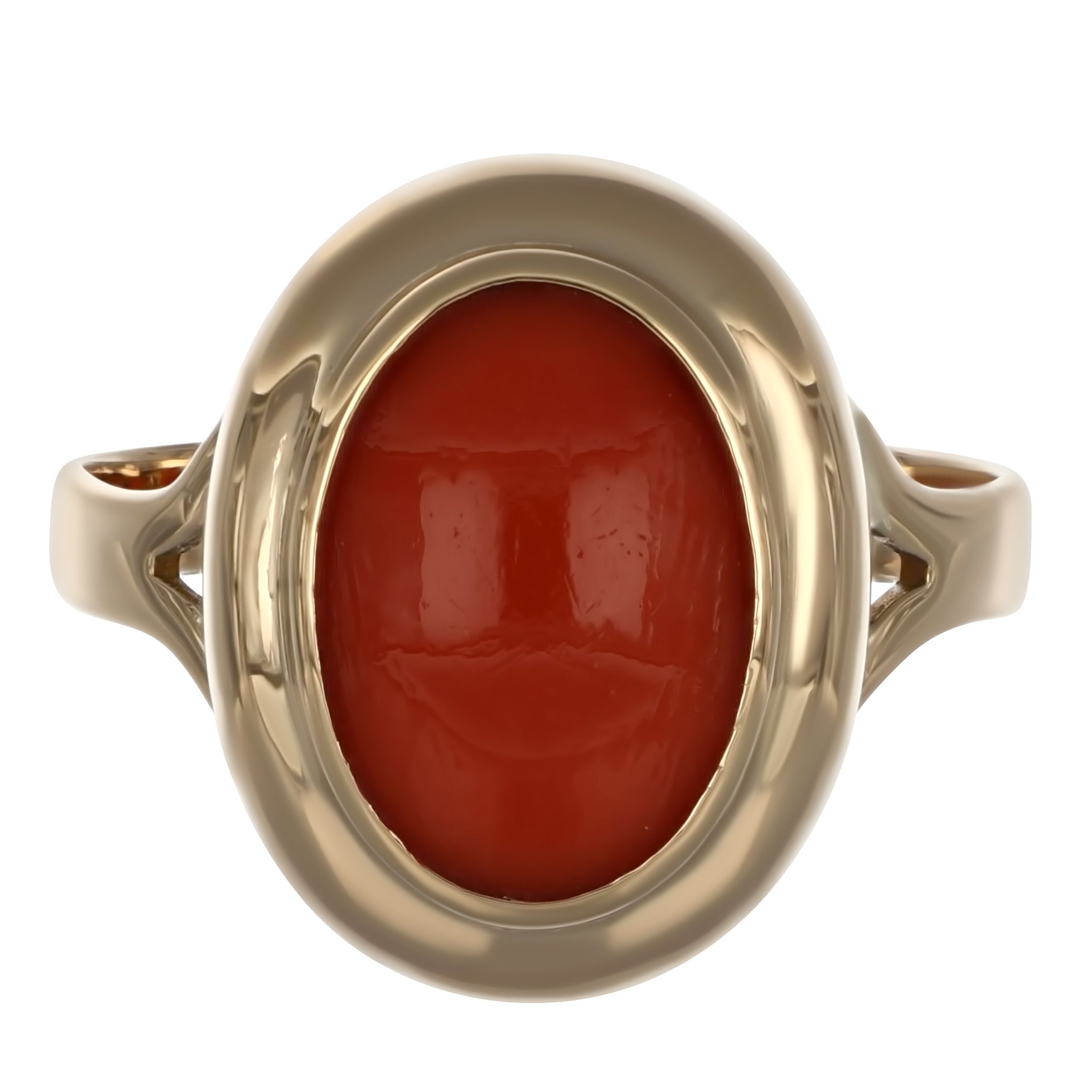 Anello - 18 carati Oro giallo Corallo