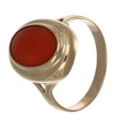 Anello - 18 carati Oro giallo Corallo