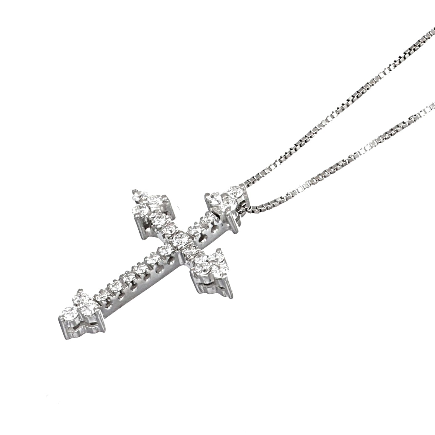 Collana con ciondolo - 18 carati Oro bianco - 0.32ct. tw. Diamante (Naturale)