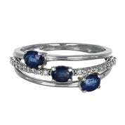 Anello - 18 carati Oro giallo - 0.52ct. tw. Zaffiro - Diamante