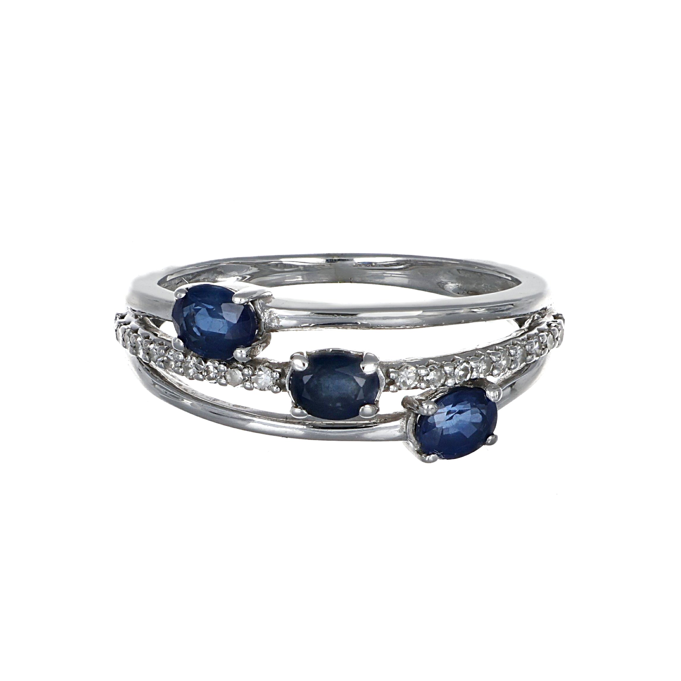 Anello - 18 carati Oro giallo - 0.52ct. tw. Zaffiro - Diamante