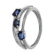 Anello - 18 carati Oro giallo - 0.52ct. tw. Zaffiro - Diamante