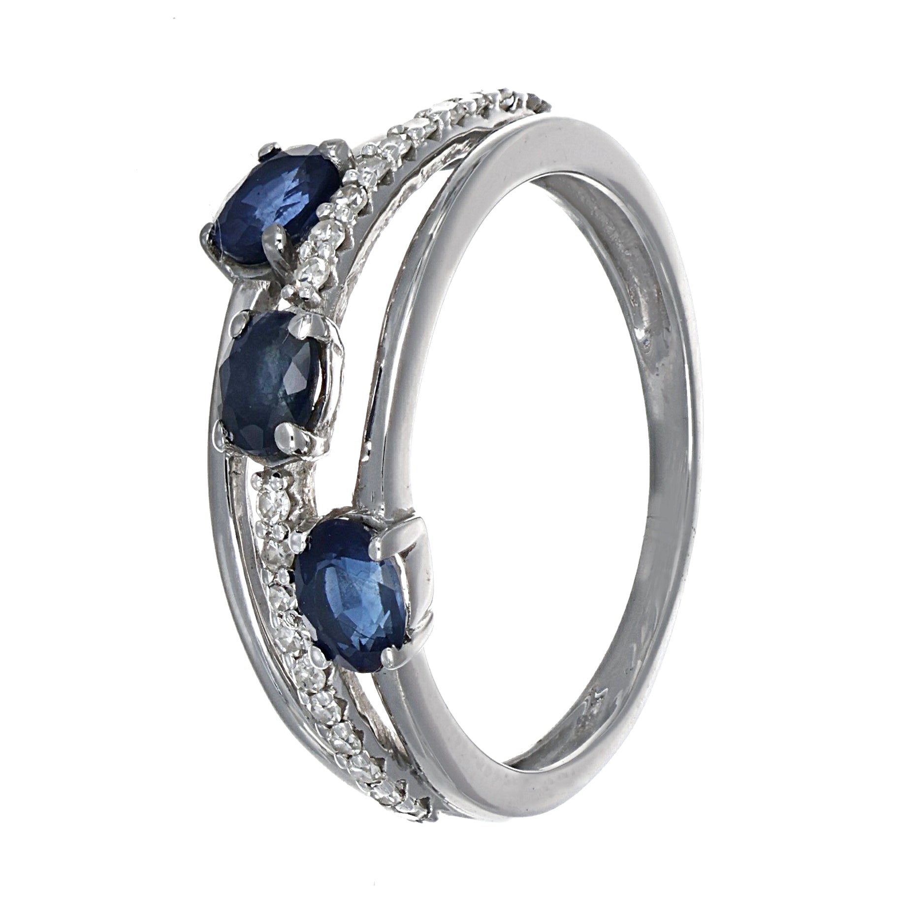 Anello - 18 carati Oro giallo - 0.52ct. tw. Zaffiro - Diamante