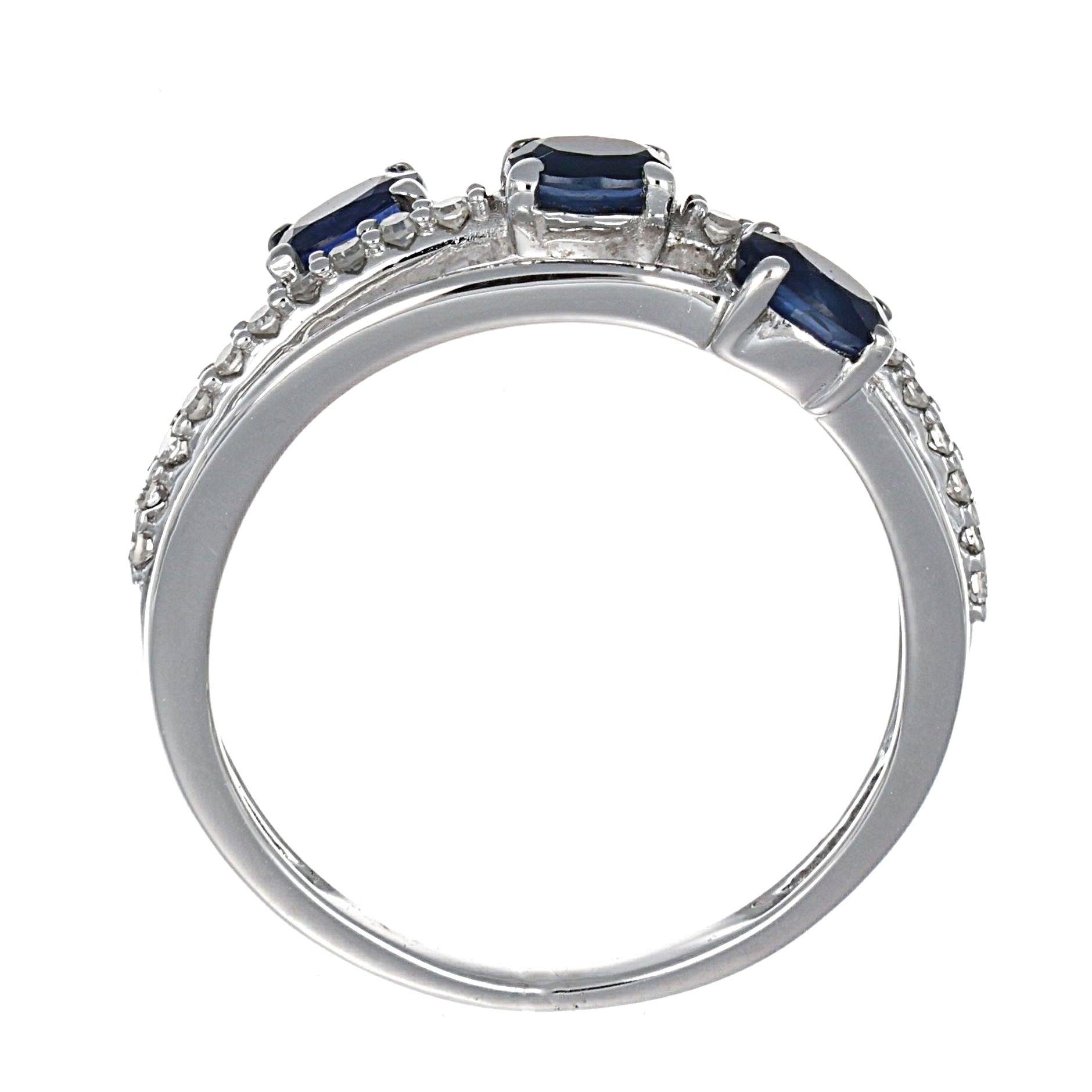 Anello - 18 carati Oro giallo - 0.52ct. tw. Zaffiro - Diamante