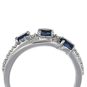 Anello - 18 carati Oro giallo - 0.52ct. tw. Zaffiro - Diamante