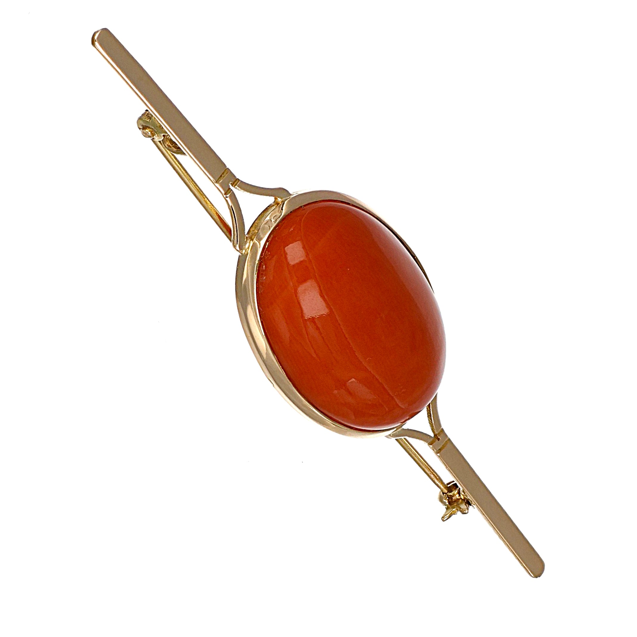 Spilla - 18 carati Oro giallo Corallo