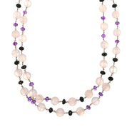 Collana - 18 carati Oro giallo, Quarzi Rosa - Spinello - Ametista