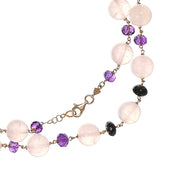 Collana - 18 carati Oro giallo, Quarzi Rosa - Spinello - Ametista