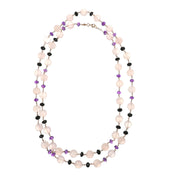 Collana - 18 carati Oro giallo, Quarzi Rosa - Spinello - Ametista