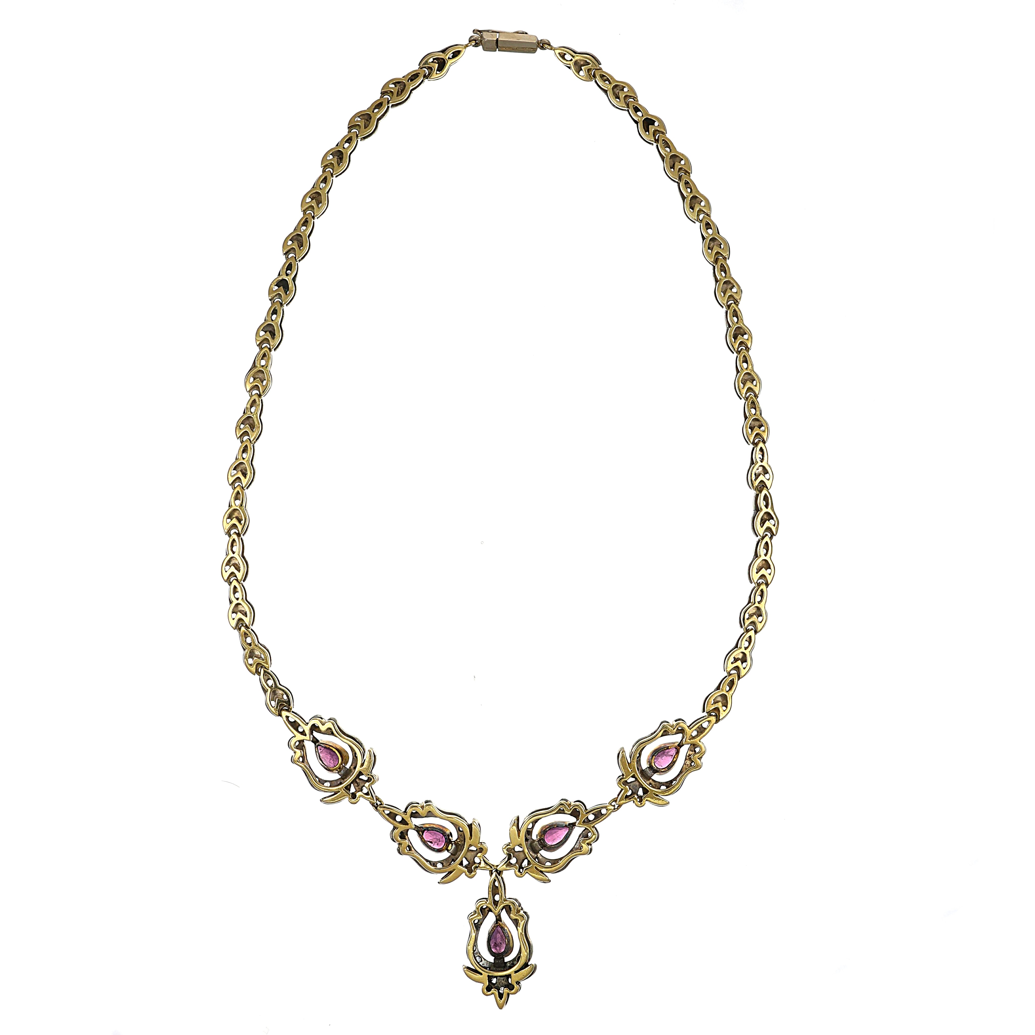 Collana - 18 carati Argento, Oro bianco - 10.13ct. tw. Rubino - Diamante