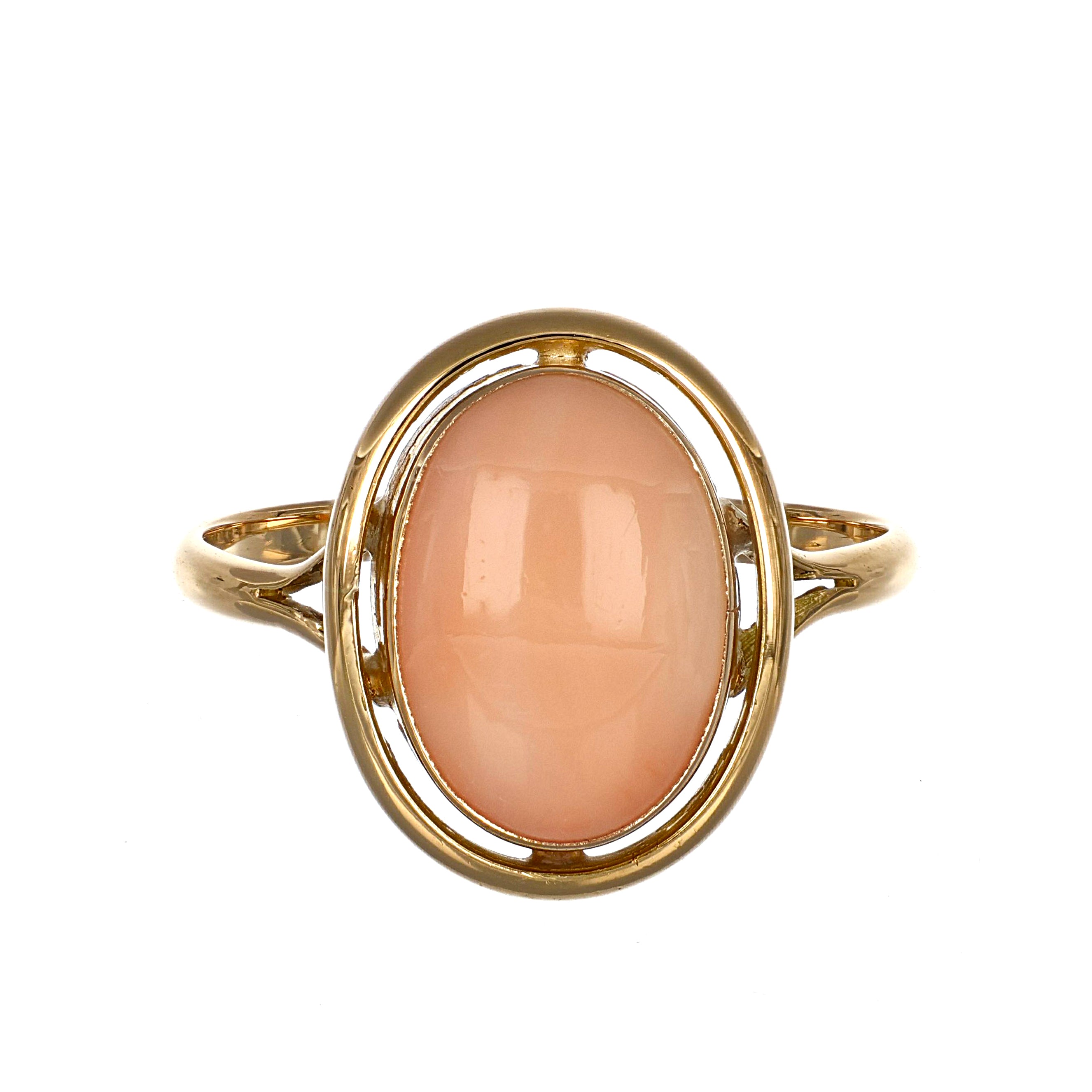 Anello - 18 carati Oro giallo Corallo