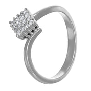 Anello - 18 carati Oro bianco - 0.24ct. tw. Diamante (Naturale)