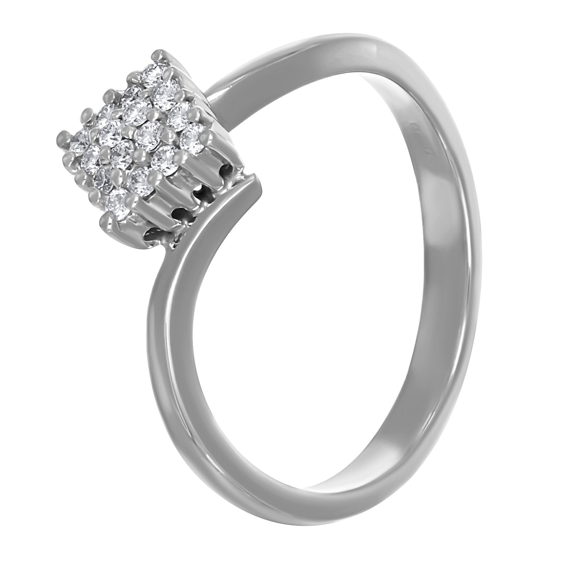 Anello - 18 carati Oro bianco - 0.24ct. tw. Diamante (Naturale)